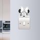 Minnie Mouse Lichtschalter-Aufkleber, Minnie Maus, Vinyl-Aufkleber, Kunst, Wand, Disney-Maus, lustiger Lichtschalter, Wandaufkleber für Kinderzimmer, Schlafzimmer, DIY