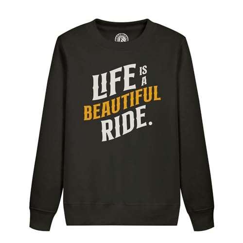 Sweatshirt enfant life is a beautiful ride au motif moto cafe racer vintage
