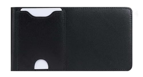 Petit portefeuille portable homme en cuir noir idée cadeau élégant