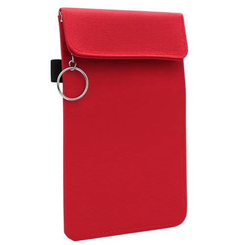 Faraday Tasche Handy & Autoschlüssel - Anti Tracking Handytasche 10×18 cm - RFID & Keyless Go Schutz - EMF Shielding Signalblocker Hülle gegen Funk, GPS & WLAN - Smartphones bis 6,9" - Rot