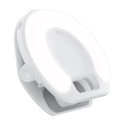 Luz Selfie – Brillo Ajustable LED Lámpara Relleno 9x8x3cm | Recargable Teléfono Móvil Transmisión Viajes Maquillaje Fotografía Vídeo Podcast Portátil Mini Aro Iluminación