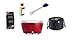 LotusGrill XL Starter Set 1x ROSSO FUOCO 1x CARBONE legno di Faggio 1KG, 1x PASTA MASTERIZZAZIONE 200ml, 1x Pennello da barbecue ULTRA marinblau, 1x Borsa trasporto - Der raucharme a carbone/ immagine