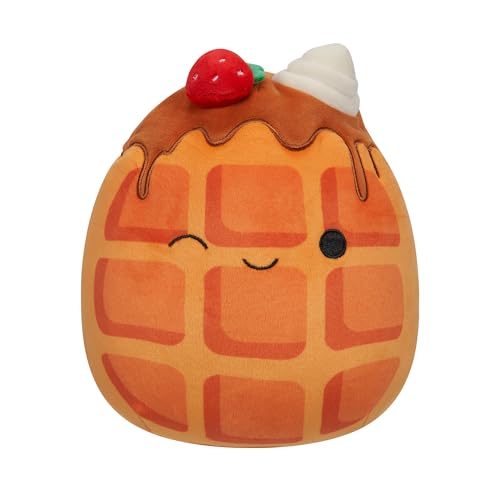 Squishmallows SQCR05376 7.5-Inch-Weaver The Waffle with Strawberries and Whipped Cream Multicolour