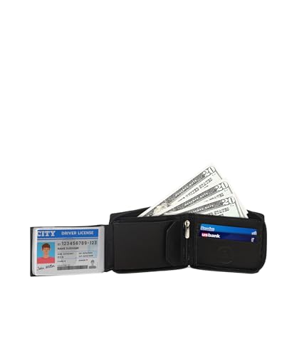 LeatherBoss Men's All Around Zipper Bifold Wallet With Outside ID Pocket3