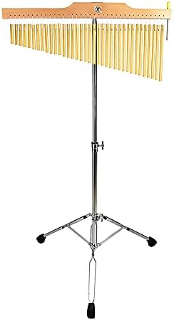 ENNBOM Bar Chimes with Adjustable Stand 25 Note 36 Note Single-row Wind Chime Musical Percussion Instrument (36 Note, Frosted gold)