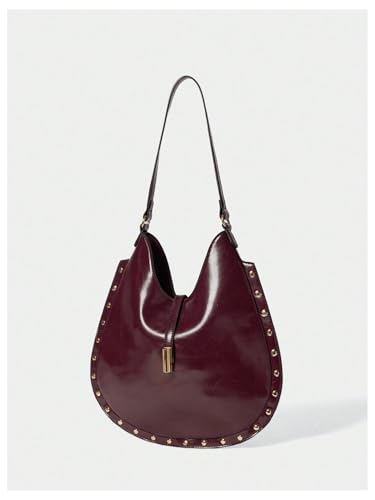 Milumia Women's Studded Hobo Shoulder Bags Vintage Top Handle Slouchy Tote Bags2