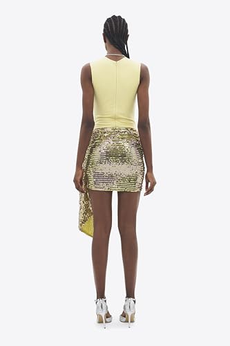AREA, Wrapped Sequin Mini Skirt, XS — view 4