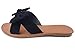 Tiara Slip On Sandal Slide Flat with Knot Bow, Black, 7