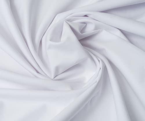 IPEA Baumwollstoff Leichter Weiß -200 cm x 150 cm - Made in Italy - Nähstoffe für Kleidung, Futter, Möbel, Accessoires, Patchwork, Einfarbiger Stoff zum Nähen