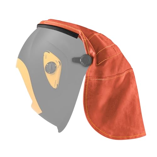 Image of Welding Helmet Cover, Flame Retardant Neck Shield with Press Fit Seal, Anti-Glare Heat Resistant Protective Sleeve Compatible with Most Standard Welding Helmets
