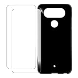 UOGNADGD Kompatibel mit LG Q8 2017 Bunte Personalisierte Hülle mit 2 Glasschutzfolie-Schutzfolien – Stoßfest & Kratzfest (Schwarz)