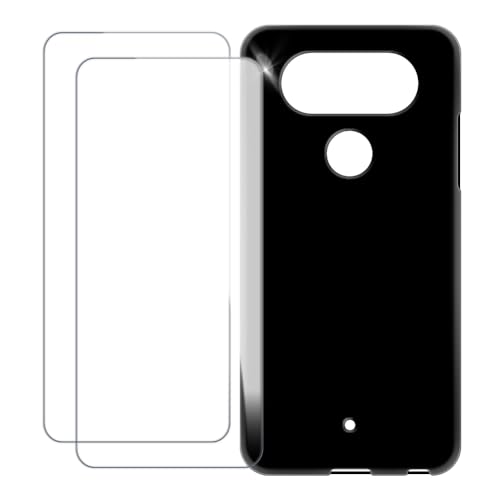 UOGNADGD Kompatibel mit LG Q8 2017 Bunte Personalisierte Hülle mit 2 Glasschutzfolie-Schutzfolien – Stoßfest & Kratzfest (Schwarz)