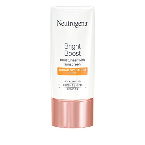 Neutrogena Bright Boost Facial Moisturizer with Broad Spectrum UVA/UVB SPF 30 Sunscreen, Brightening Oil-Free Face Moisturizer with Neoglucosamine, Moringa Seed, Vitamin C & E, 1.0 fl. oz (Pack of 5)