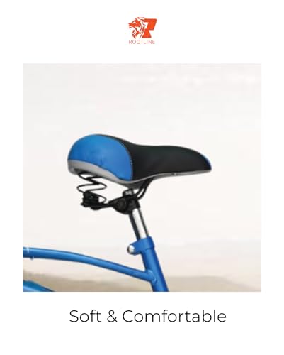 Image of ROOTLINE Alexa Dark Blue Bicycle For Girls /Women With Front Basket And Integrated Carrier | Road Bike | BCP Rim & Handle (Alexa Dark Blue), Frame Size- 18 Inch