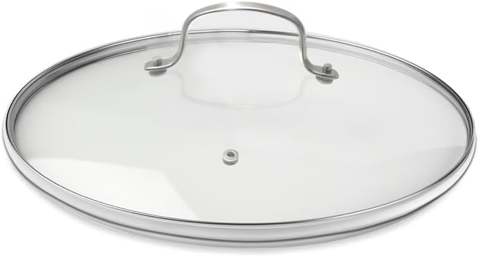 Nuwave 11.5” Vented Tempered Glass Lid, Oven Safe up to 350F, Dishwasher Safe, Shatter-Resistant, Easy to Clean, Stainless-Steel Handle and Rim, Compatible w/Most 11.5" Cookware
