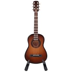 Belissy Mini guitare miniature en bois – Décoration musicale – Artisanat – Marron – 10 cm - Les Beatles, Paul McCartney, John Lennon, RIngo Starr, George Harrison Belissy Mini guitare miniature en bois - Décoration musicale - Artisanat - Marron - 10 cm – Image 2