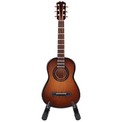 Belissy Mini guitare miniature en bois – Décoration musicale – Artisanat – Marron – 10 cm - Les Beatles, Paul McCartney, John Lennon, RIngo Starr, George Harrison Belissy Mini guitare miniature en bois - Décoration musicale - Artisanat - Marron - 10 cm – Image 3