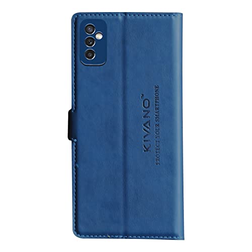 Image of Compatible with Samsung Galaxy M52 5G Flip Cover | Leather Finish | Inside Pockets & Inbuilt Stand | Shockproof Wallet Style Magnetic Closure Back Cover Case