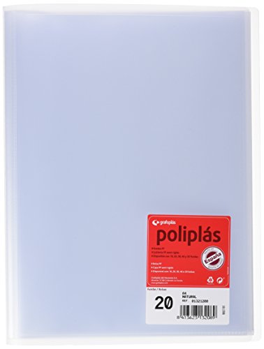 Grafoplás 01321200－Carpeta de fundas, A4, 20 fundas, color blanco
