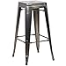 Poly and Bark Trattoria Bar Stool in Polished Gunmetal (Set of 4)