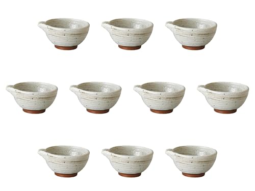 Set of 10 Tea Brush Bowl (Small) 4.1 x 3.9 x 1.9 inches (100 cc)] | Cold Sake Brewer Setomonohonpo
