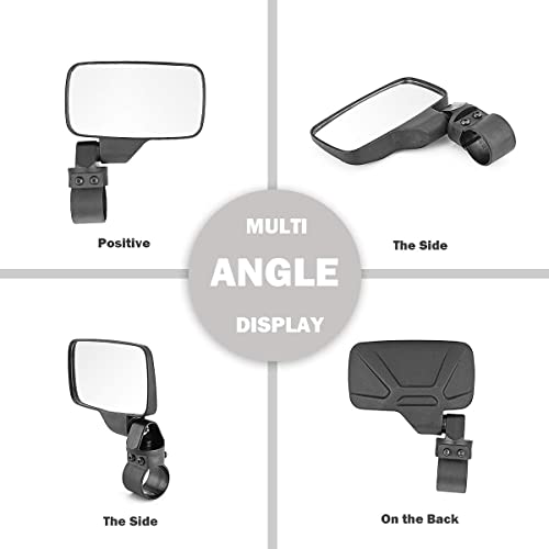 Dasen Utv Rear View Side Mirror Adjustable For 1.5" - 2" Roll Bar Cage W/Grab Handle Compatible With Polaris Rzr Can Am Commander Maverick X3 Honda Yamaha Kawasaki #TOP3