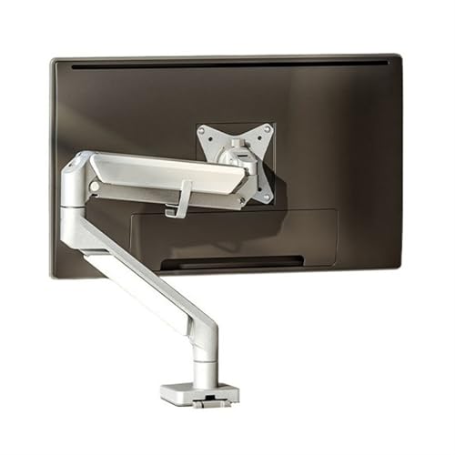 Brazo Monitor Soporte de escritorio for monitor individual for pantallas de 17 a 32 pulgadas, brazo ergonómico ajustable con resorte de gas for monitor con USB, abrazadera en C y base con ojal, VESA 7