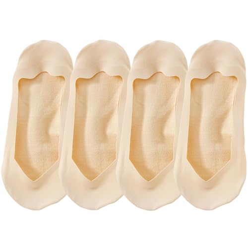 Image of No Show Socks for Women, Ice Silk and Cotton Blend, Non-Slip Silicone, Multi-Color