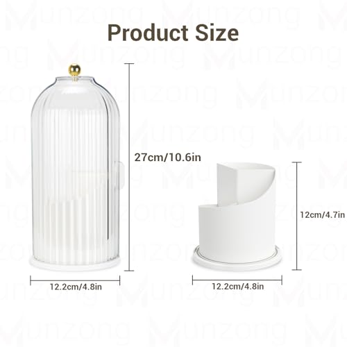360° Rotating Makeup Brush Holder with Lid - Dustproof & Waterproof Clear by Munzong - Image 2