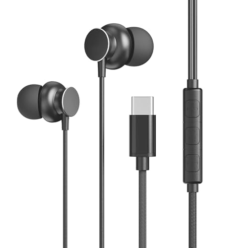 Image of Type-C Earphones for Samsung Galaxy A35 5G / A 35 Earphones Original Like Wired in-Ear Headphones Stereo Deep Bass Headset Earbud with Type-C Audio Jack, Mic (C106-3, Multi)
