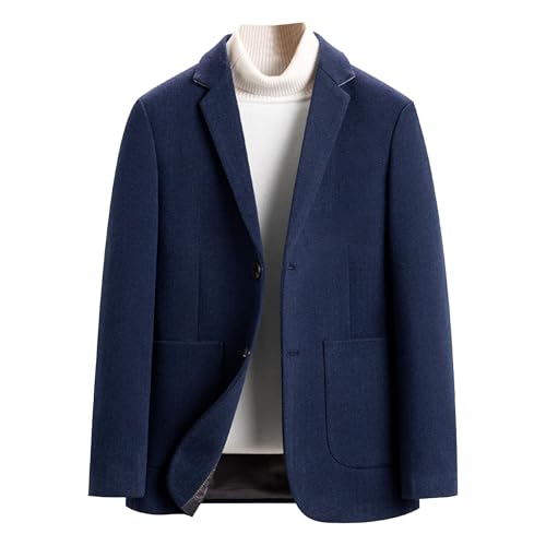 Men's Chic Woolen Blazers Relaxed Seasonal Modern Suit Jacket Trendy Classic Sport Coat