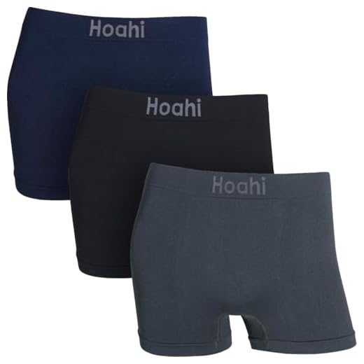 Kit Com 3 Cuecas Boxer Masculina Sem Costura Poliamida Premium Hoahi (BR, Alfa, G, Regular, Preto/Marinho/Chumbo)