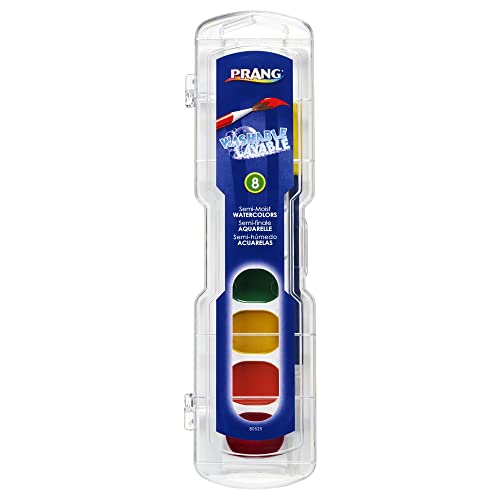 Prang® Washable Watercolors 8-Color Set With Brush, Assorted Colors #TOP1
