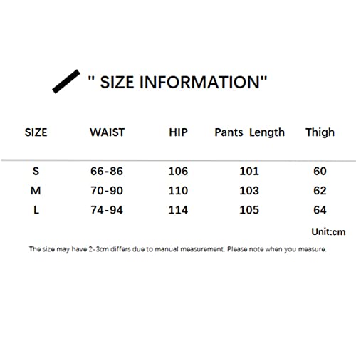 Ynocfri Women Baggy Cargo Pants Drawstring Low Waisted Casual Loose Pants Trousers With Pocket Streetwear (White,Large) #TOP5