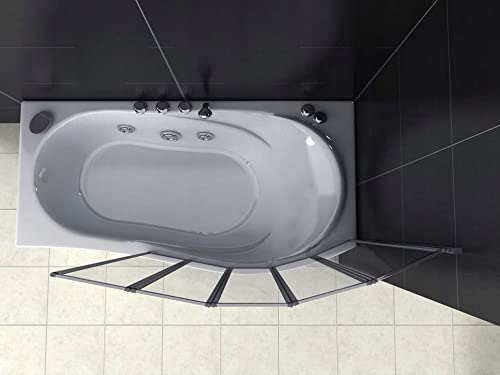 VBChome Faltwand Duschwand 120x140 Cm – Chrom, Spritzschutz Für Badewanne, Einfach Zu Montieren