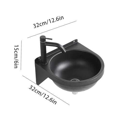 Lavabo semicircular sanitario que elimina salpicaduras y manchas de cal en el mueble del baño 7