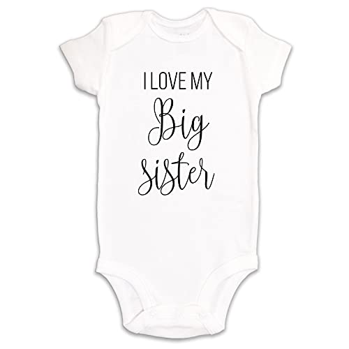 I Love My Big Sister Onesie Bodysuit Baby Romper (12M)