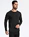 GYS Men's Pajama Top Bamboo Viscose Cloud-Soft Long Sleeve Loungewear Moisture-Wicking Relaxed Fit Sleep Shirt, Black, Medium