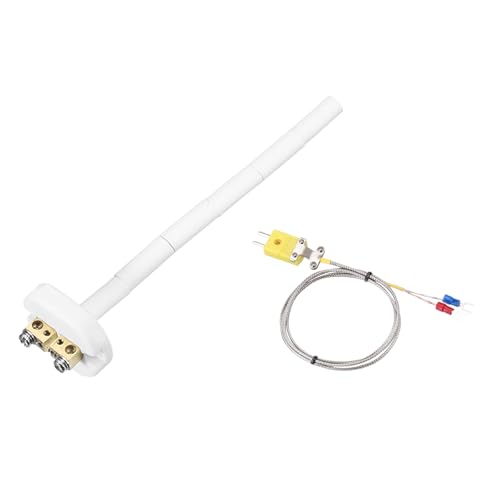 MECCANIXITY 6" K Type Ceramic Kiln Furnace Thermocouple Sensor Probe for Muffle Furnace Oven, with 3.3ft SV Fork Thermocouple Wire, High Temperature 1100°C 2x150mm