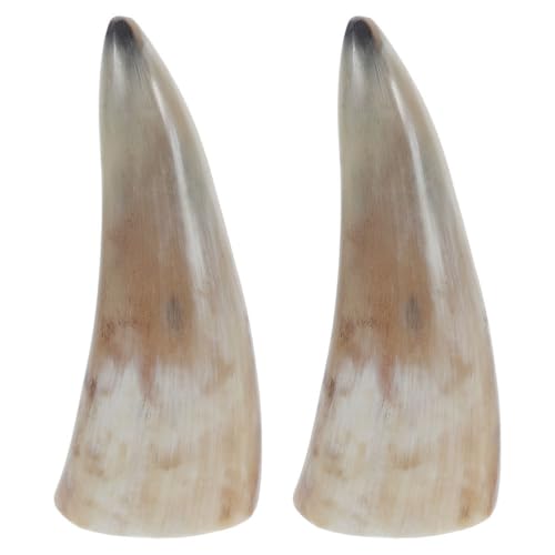 Ciieeo Handmade Viking Horn Drinking Cups Set of 2 Natural Ox Horn Mugs for Wine Beer Coffee Unique Vintage Decorative Artwork 5.31X2.56In