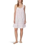 Eileen West Women's Womens Short Sleeveless Nightgown Cotton White Ground Pink Floral Large