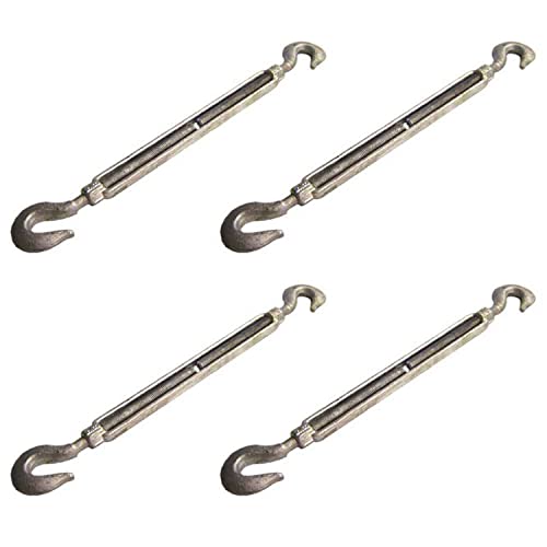 US Cargo Control Tensor Galvanizado Gancho con Gancho 1/2 pulg x 12 pulg, Carga Máxima 1,500 libras, Pack de 4 miniatura 1
