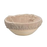 Cesta de fermentación pan redonda, ovalada y alargada, banneton ratán con forro lino(26x9cm)