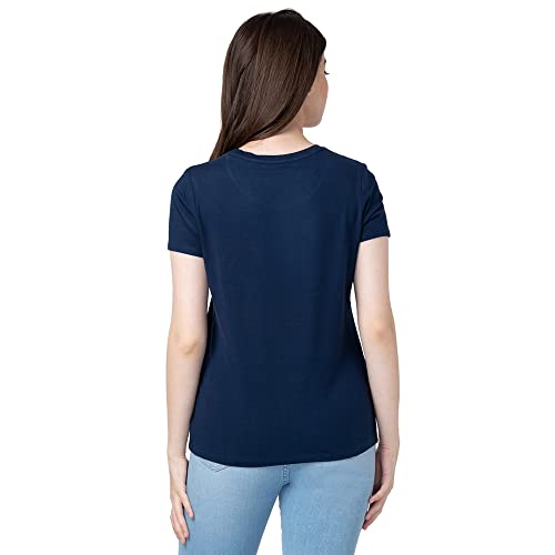 Image of Spykar Printed Blended Round Neck Women's Regular Fit Top