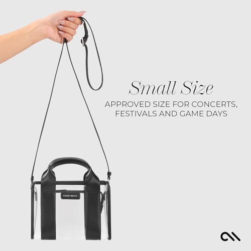 Case-Mate Stadium Tote Bag for Women - Clear Bag for Stadium Events - Black/Clear Mini Purse with Crossbody Strap - Water-Resistant Tote Handbags for Keys, Phone, Wallet, and Sunglasses2
