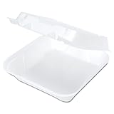 Genpak SN240 Snap It Foam Container, 8 1/4 x 8 x 3, White, 100 per Bag (Case of 2 Bags)