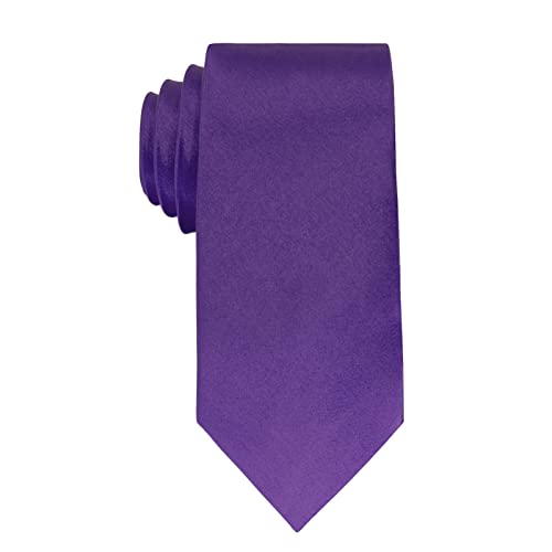 Image of Luckyvestir Mens Tie Solid Satin Neck Ties 3.15'' Formal Necktie for Wedding Business Christmas Father's Valentine's Day Gift