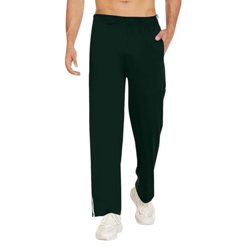 Pantalons de jogging largeur à zip vert 3XL pour séances de kiné et repos - 2