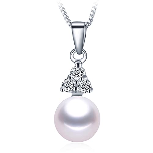 Meilleur cadeau femme collier perles d'eau douce naturelles pendentif 925 élégant