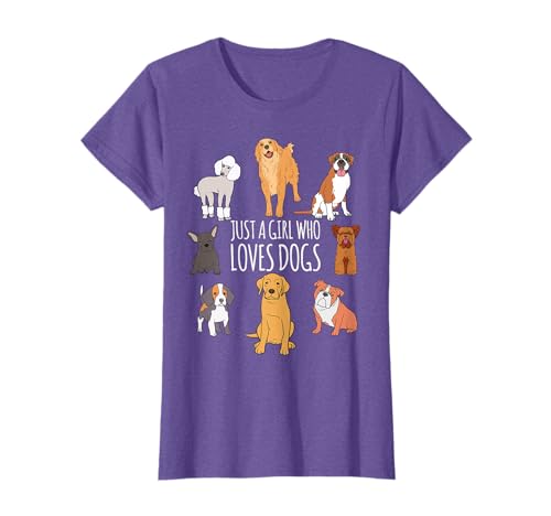Fun Dog Puppy Lover Themed | Cute Just A Girl Who Loves Dogs T-Shirt